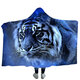 Soft Hooded Blanket Throw Winter Home Sofa Warm Plush Cloak 3D Printing Blankets Home Bedding