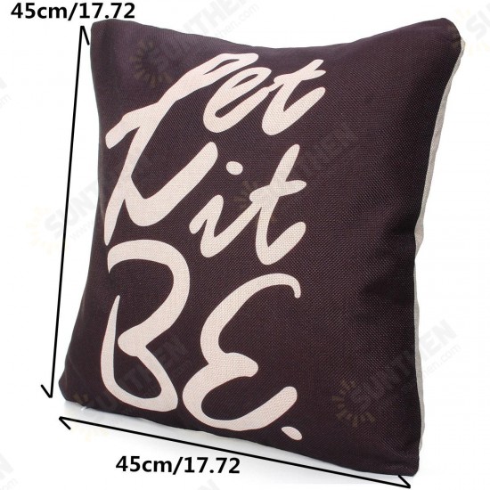 Square English Letter Cotton Linen Pillow Case Throw Cushion Cover Home Decor