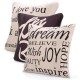 Square English Letter Cotton Linen Pillow Case Throw Cushion Cover Home Decor