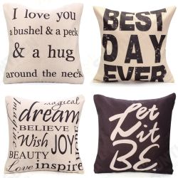 Square English Letter Cotton Linen Pillow Case Throw Cushion Cover Home Decor Square English Letter Cotton Linen Pillow Case Throw Cushion Cover Home Decor