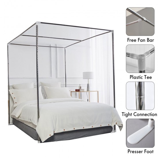 Stainless Steel Bed Mosquito Canopy Nets Bracket Support Frame Post Telescopic
