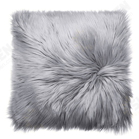 Throw Pillow Cover Cushion Case Faux Fur Fluffy Plush Soft Sofa Solid Home Decor