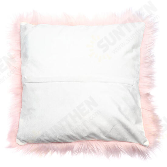 Throw Pillow Cover Cushion Case Faux Fur Fluffy Plush Soft Sofa Solid Home Decor