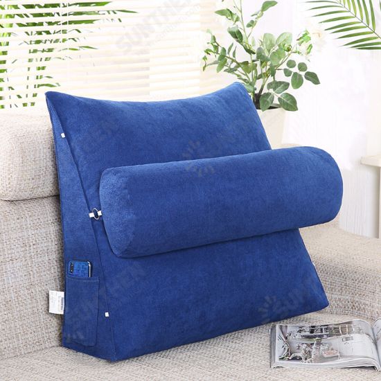 Triangular Backrest Cushion Cotton Linen Chair Sofa Cushions Bed Rest Back Pillow Waist Cushion for Office Home Decor