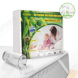Trivd Mattress Cover Waterproof Bamboo Mattress Protector Cotton Soft Fitted Cover King Size 180 x 200 cm Trivd Mattress Cover Waterproof Bamboo Mattress Protector Cotton Soft Fitted Cover King Size 180 x 200 cm