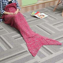 Two Size Thick Needle Yarn Knitting Mermaid Tail Blanket Woman Warm Super Soft Bed Mat Two Size Thick Needle Yarn Knitting Mermaid Tail Blanket Woman Warm Super Soft Bed Mat