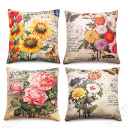 Vintage Flower Cotton Linen Cushion Cover Throw Pillow Case Sofa Home Decor Vintage Flower Cotton Linen Cushion Cover Throw Pillow Case Sofa Home Decor