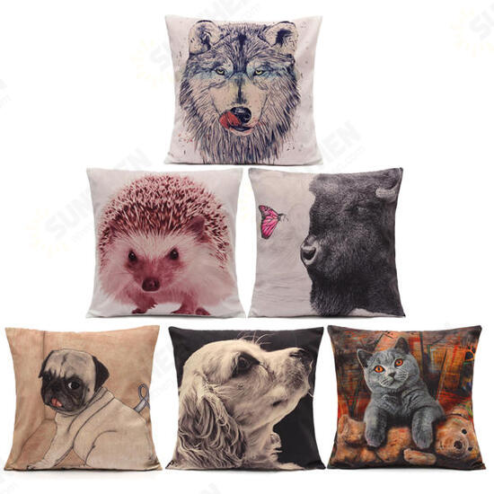 Vivid 3D Animal Short Plush Throw Pillow Case Home Sofa Car Cushion Cover