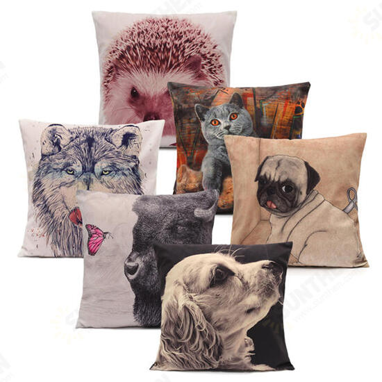 Vivid 3D Animal Short Plush Throw Pillow Case Home Sofa Car Cushion Cover