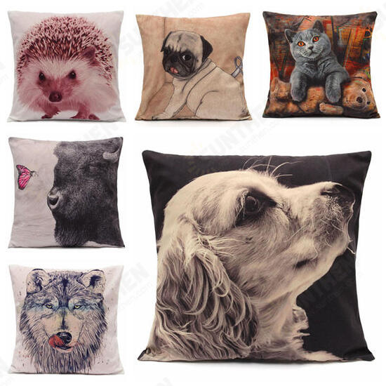 Vivid 3D Animal Short Plush Throw Pillow Case Home Sofa Car Cushion Cover