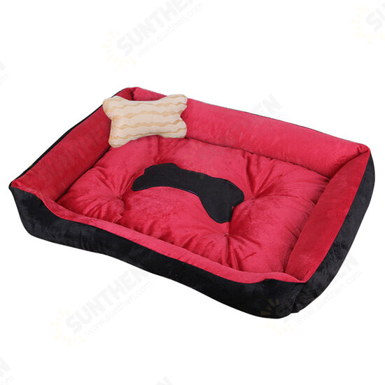 Waterproof Warm Winter Pet Bed With Bone Decoration For Large Dog Puppy Kennel Pet Supplies