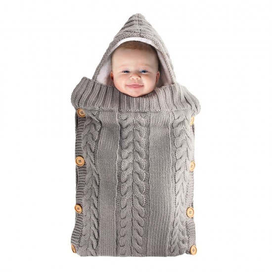 Winter Warm Infant Baby Sleeping Bag Button Knit Swaddle Swaddling Stroller Wrap Toddler Blanket Baby Sleeping Bag