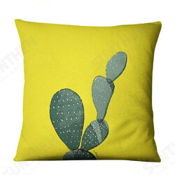Yellow Succulent Cactus Linen Pillow Case Home Fabric Sofa Cushion Cover Yellow Succulent Cactus Linen Pillow Case Home Fabric Sofa Cushion Cover