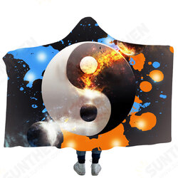 Yin and Yang Bejirog Hooded Blankets Cloak Warm Wearable Plush Thick Nap Soft Mat Yin and Yang Bejirog Hooded Blankets Cloak Warm Wearable Plush Thick Nap Soft Mat
