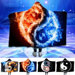 Yin and Yang Bejirog Hooded Blankets Cloak Warm Wearable Plush Thick Nap Soft Mat Yin and Yang Bejirog Hooded Blankets Cloak Warm Wearable Plush Thick Nap Soft Mat