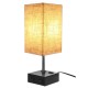 220V Fabric Fashion Simple Table Lamp Dual Port USB & US Plug Without Bulb