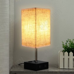 220V Fabric Fashion Simple Table Lamp Dual Port USB & US Plug Without Bulb 220V Fabric Fashion Simple Table Lamp Dual Port USB & US Plug Without Bulb