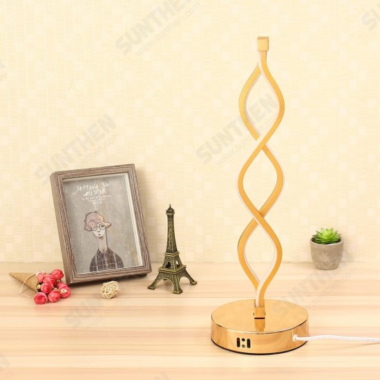 24W Modern Spiral Twist Wave Design LED Table Light Desk Reading Lamp