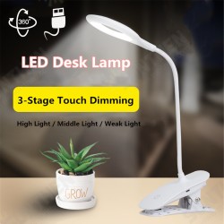 3 Modes Dimmable Desk Lamp USB Touch LED Clip Table Reading Book Light 3 Modes Dimmable Desk Lamp USB Touch LED Clip Table Reading Book Light