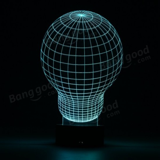 3D Color Changing LED Desk Table Lamp Remote Acrylic USB Night Light Christmas Gift
