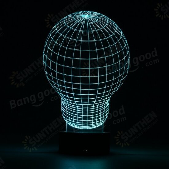 3D Color Changing LED Desk Table Lamp Remote Acrylic USB Night Light Christmas Gift