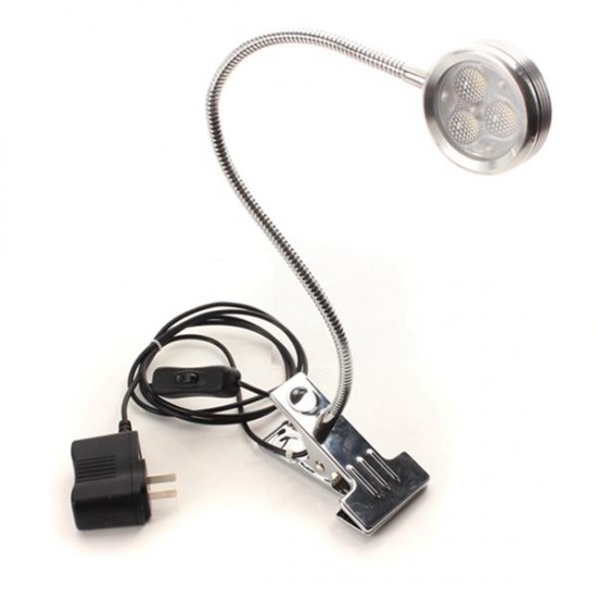 3W Bendable LED Table Light Bedside Study Reading Lamp with Clip