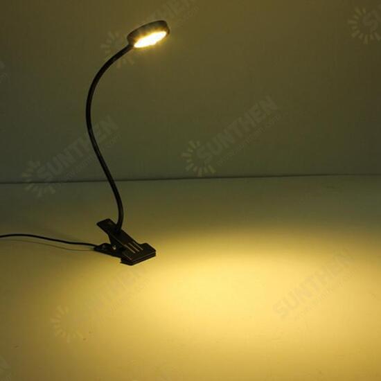 3W Bendable LED Table Light Bedside Study Reading Lamp with Clip