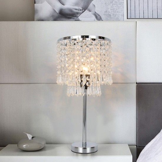 43cm Height Modern Crystal Bedside Light Room Table Desk Lamp Bedroom Hotel Restaurant Indoor Light