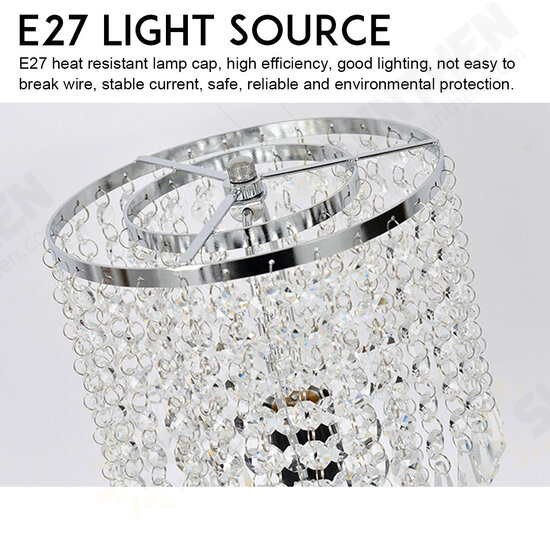 43cm Height Modern Crystal Bedside Light Room Table Desk Lamp Bedroom Hotel Restaurant Indoor Light