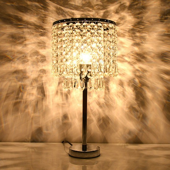 43cm Height Modern Crystal Bedside Light Room Table Desk Lamp Bedroom Hotel Restaurant Indoor Light