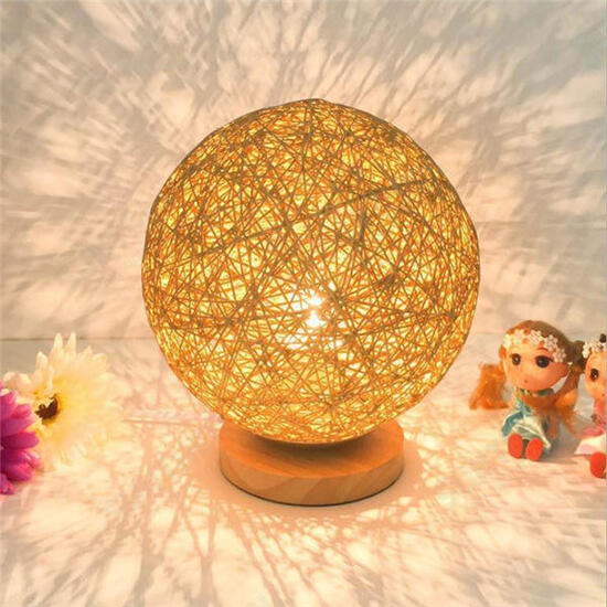 60W E27 Dimmable Sepak Takraw Wood Desk Light Night Lamp AC110--220V