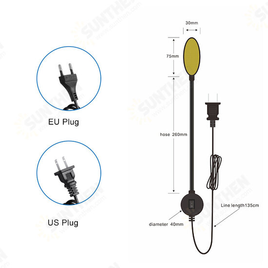 8W COB LED Sewing Machine Working Light Desk Lamp with Magnetic Mounting Base for Lathes Drill Presses Workbenches