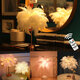 96LED Feather Desk Lamp Light Copper Modern Remote Control Lighting Bedside Lamp