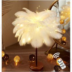 96LED Feather Desk Lamp Light Copper Modern Remote Control Lighting Bedside Lamp 96LED Feather Desk Lamp Light Copper Modern Remote Control Lighting Bedside Lamp