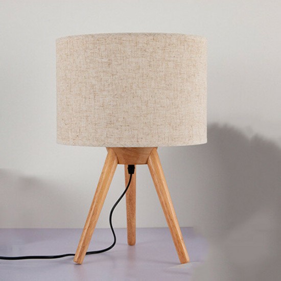 American LED Creative Personality Bedroom Bedside Wooden Table Lights Nordic Wooden Art Study Desk Lamp