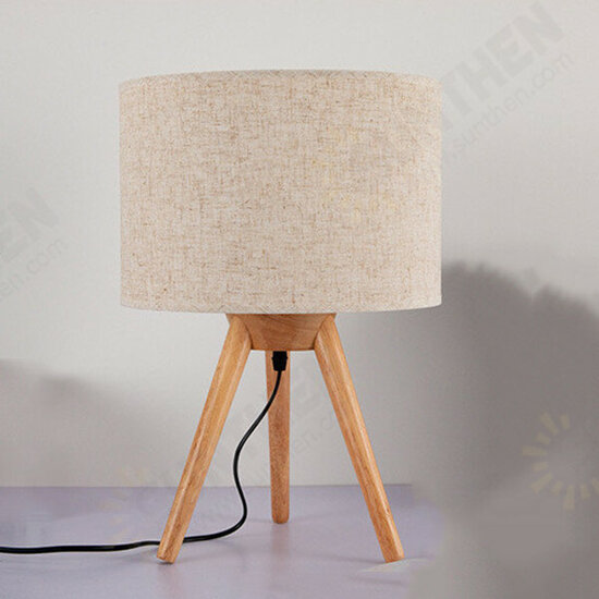 American LED Creative Personality Bedroom Bedside Wooden Table Lights Nordic Wooden Art Study Desk Lamp