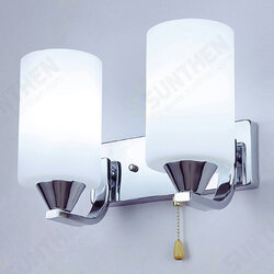 Bedroom Glass Wall Sconce Light Indoor Fixture Bedside Lamp+LED Bulb Pull Switch Bedroom Glass Wall Sconce Light Indoor Fixture Bedside Lamp+LED Bulb Pull Switch