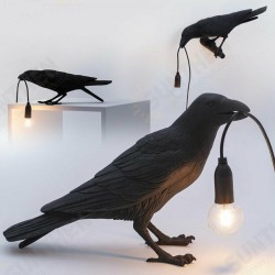 Black/White Bird Table Lamps Resin Crow Desk Lamp Bedroom Wall Sconce Light Fixtures Black/White Bird Table Lamps Resin Crow Desk Lamp Bedroom Wall Sconce Light Fixtures