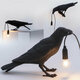 Black/White Bird Table Lamps Resin Crow Desk Lamp Bedroom Wall Sconce Light Fixtures