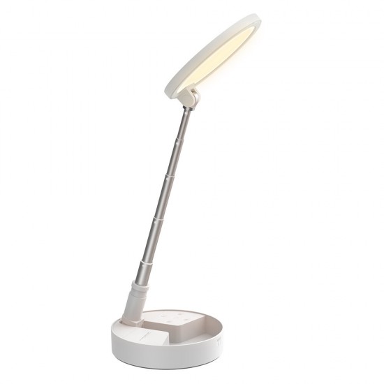 BW-DLT1 Folding Desk Lamp with Foldable Storage Adjustable Angle 3600mAh Battery 5 Level Brightness 3000-5000K Color Temp