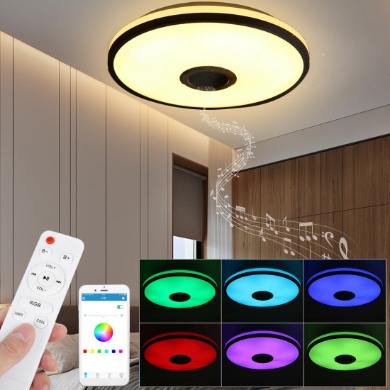 Bluetooth Music Ceiling Light 24W/36W/60W Mobile APP Remote Control RGB Colorful Mode-110-220V