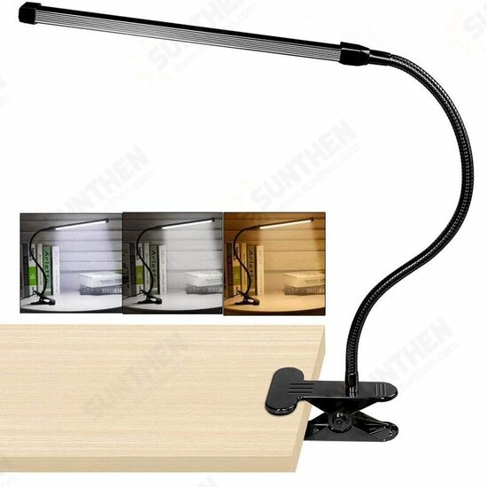 Clip-On LED Lamp USB Desk Bedside Table Reading Book LED Dimmable Light