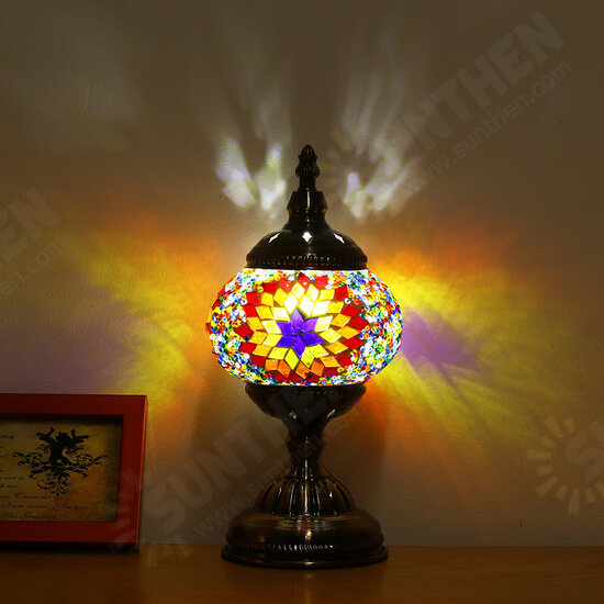 E27 Handmade Retro Turkish Moroccan Romantic Table Lamp Home Bar Fixture Decor