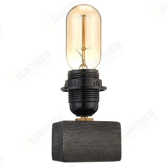 E27 Retro Table Desk Lamp Wood Base Vintage Industrial Urban Loft Reading Bedside Light 90-240V