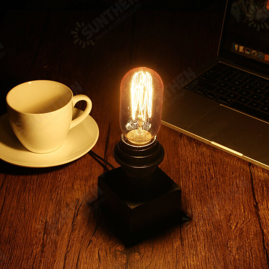 E27 Retro Table Desk Lamp Wood Base Vintage Industrial Urban Loft Reading Bedside Light 90-240V