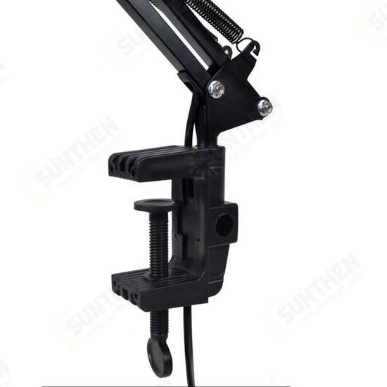 Flexible Swing Arm Clamp Mount Lamp Office Studio Home E27/E26 Table Black Desk Light AC85-265V