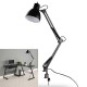 Flexible Swing Arm Clamp Mount Lamp Office Studio Home E27/E26 Table Black Desk Light AC85-265V