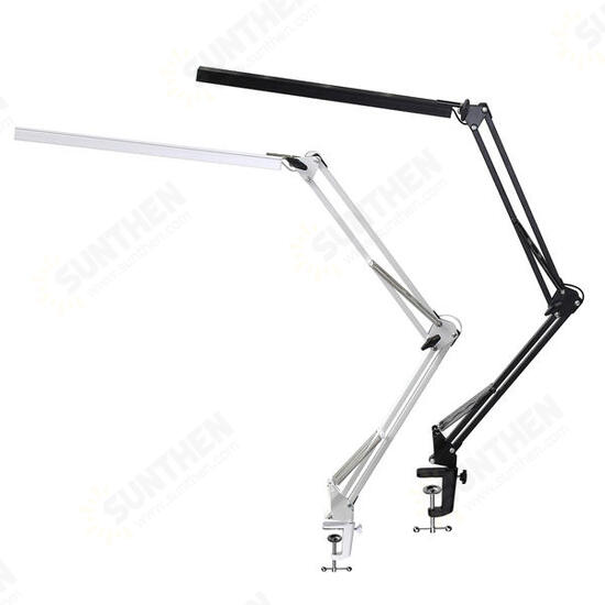 Foldable Adjustable Pure White Swing Arm LED Desk Lamp Touch Dimmable Eye Care Table Lamp