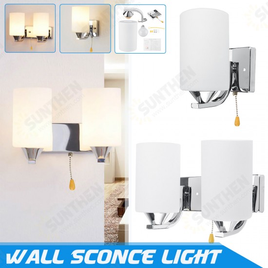 Glass Wall Light Indoor Sconce Lighting Bedside/Aisle Lamp Fixture + LED Bulb