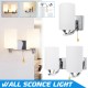 Glass Wall Light Indoor Sconce Lighting Bedside/Aisle Lamp Fixture + LED Bulb